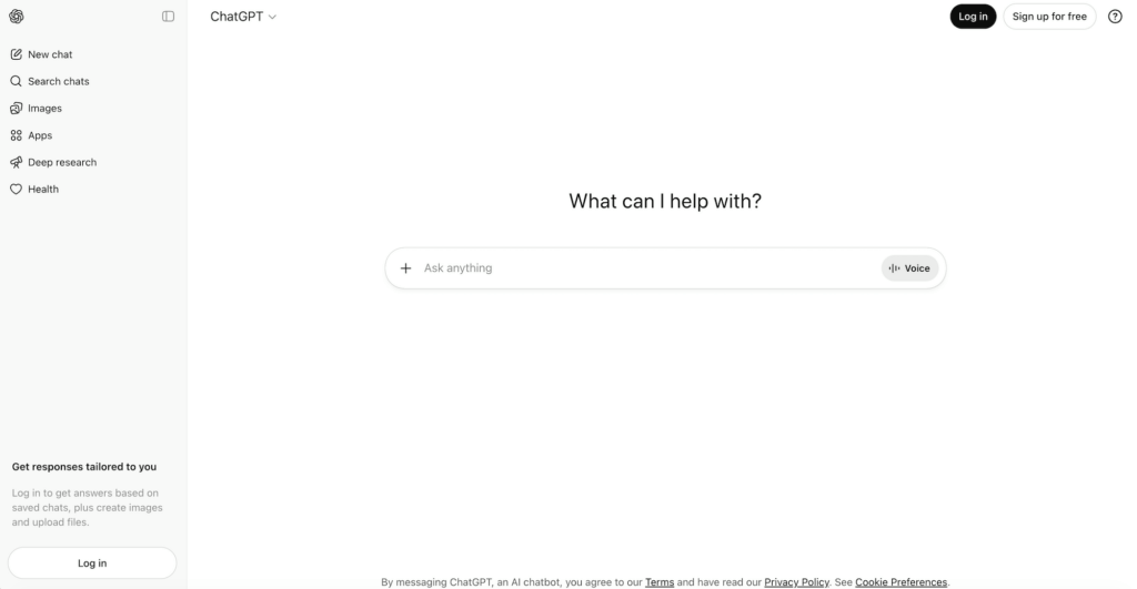 ChatGPT 屏幕截图