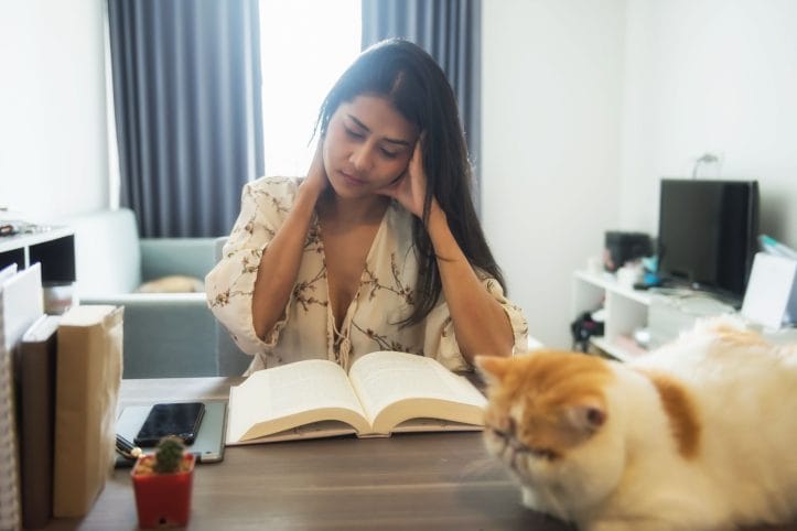 Woman reading a book