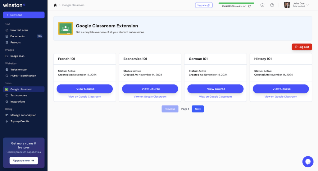 google classroom ai detection