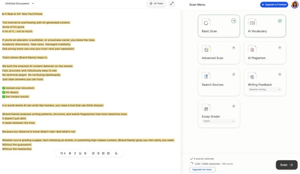 gptzero screenshot
