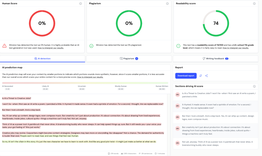 resultados da winston ai