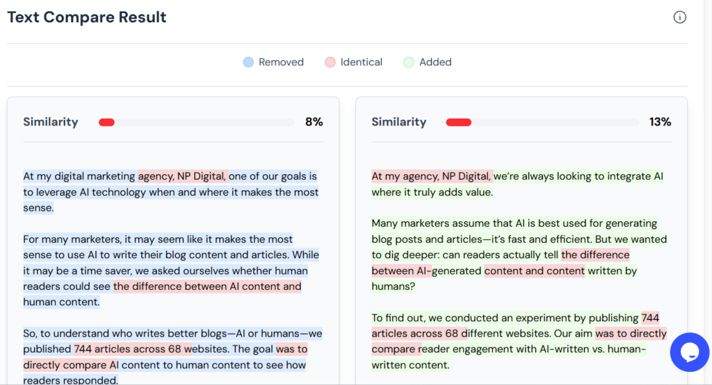 text compare