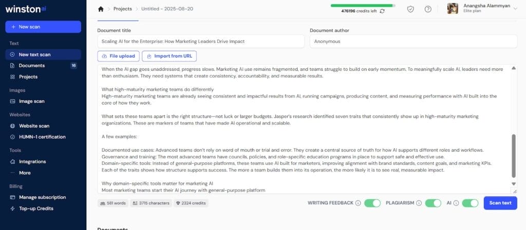 conteúdo da winston ai