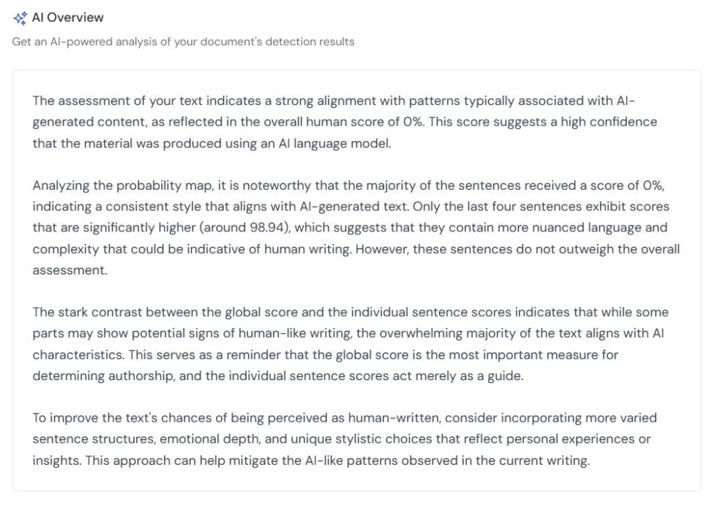 pontuação de visão geral da ia