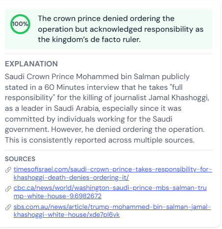 Winston AI Fact Checker screenshot