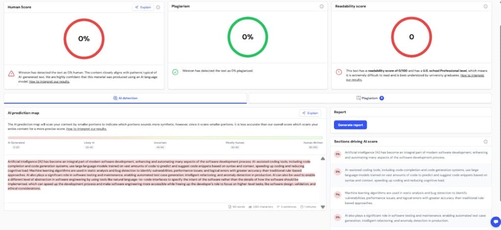 puntuaci&oacute;n de winston ai