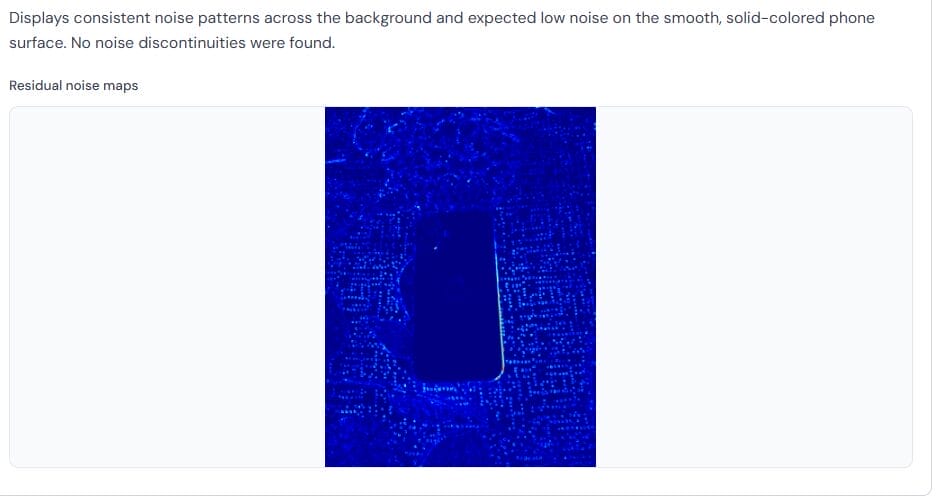 Winston AI residual noise map - consistent noise patterns