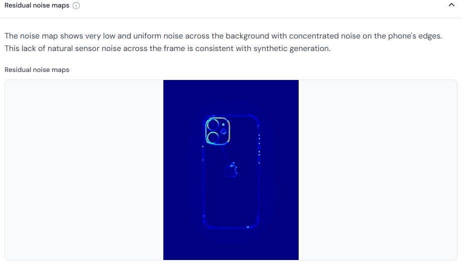 Winston AI residual noise map analysis