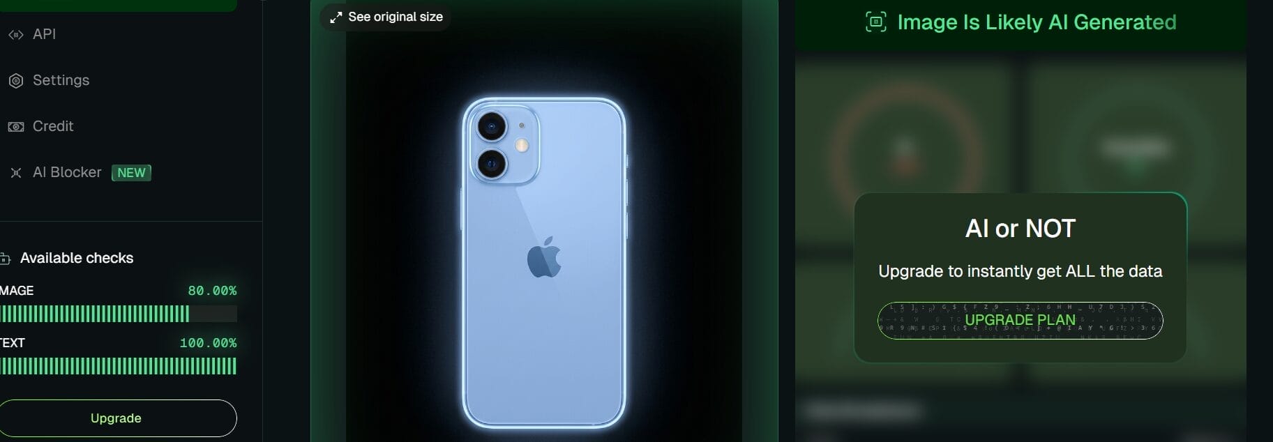 AI or Not image detector result - Likely Real